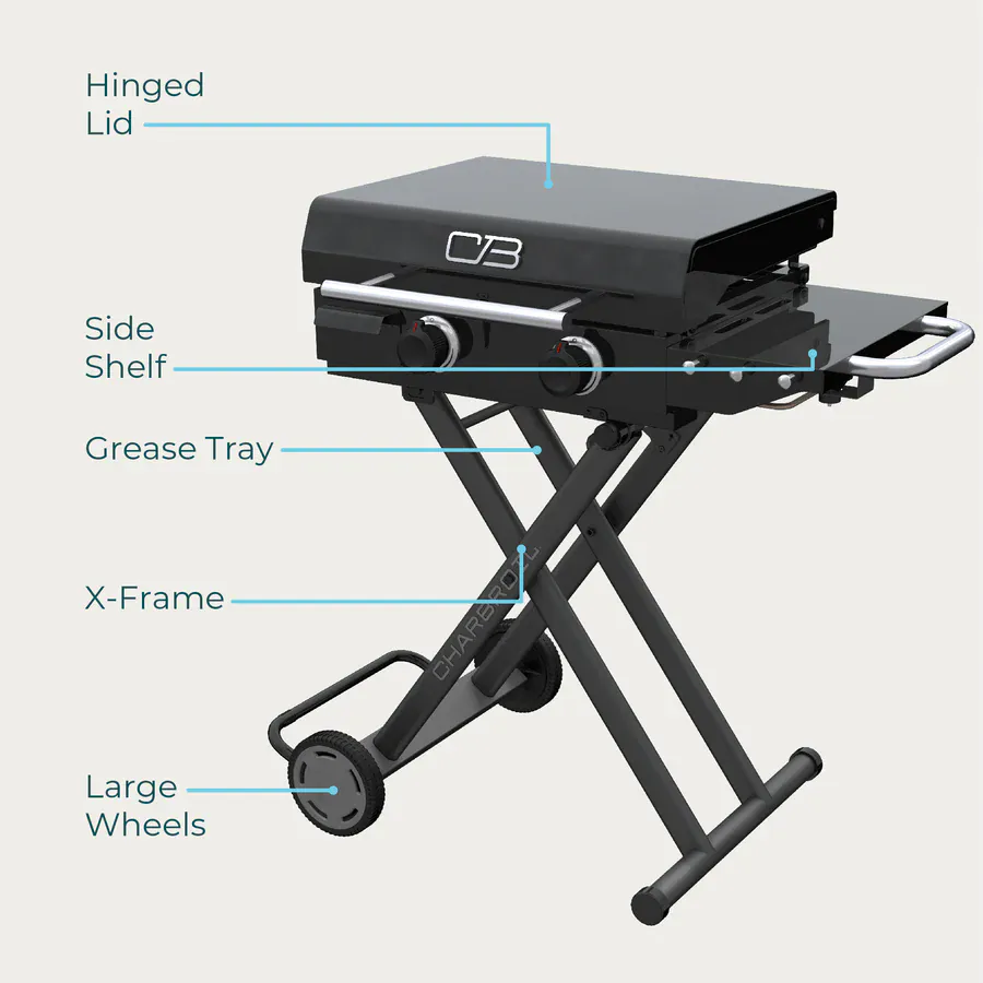 Charbroil 2 Burner Folding Cart Griddle - Image 5