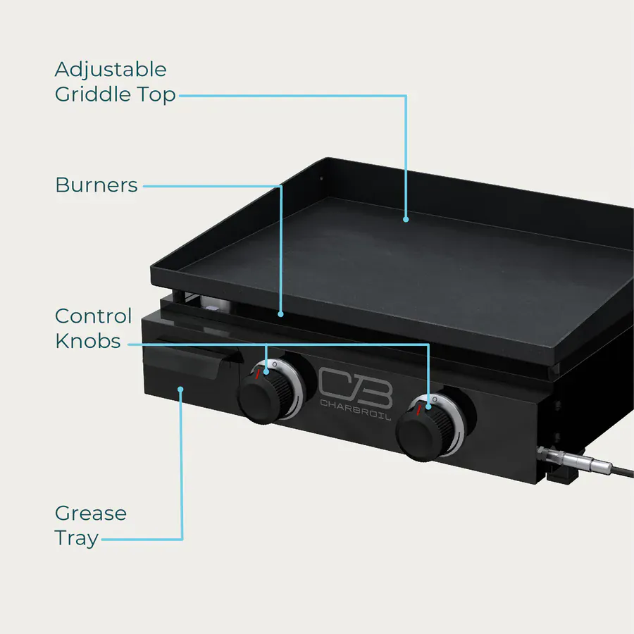 Charbroil® 22" Performance Series Portable Tabletop 2 Burner Propane Gas Griddle - Image 3