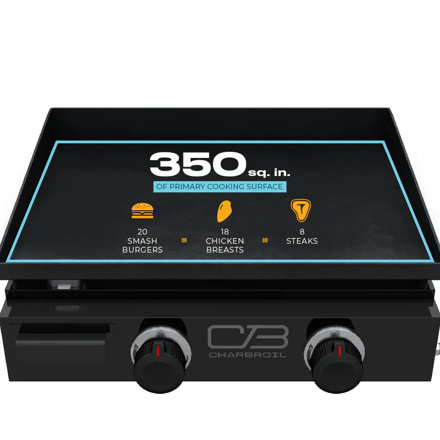 Charbroil® 22" Performance Series Portable Tabletop 2 Burner Propane Gas Griddle - Image 4