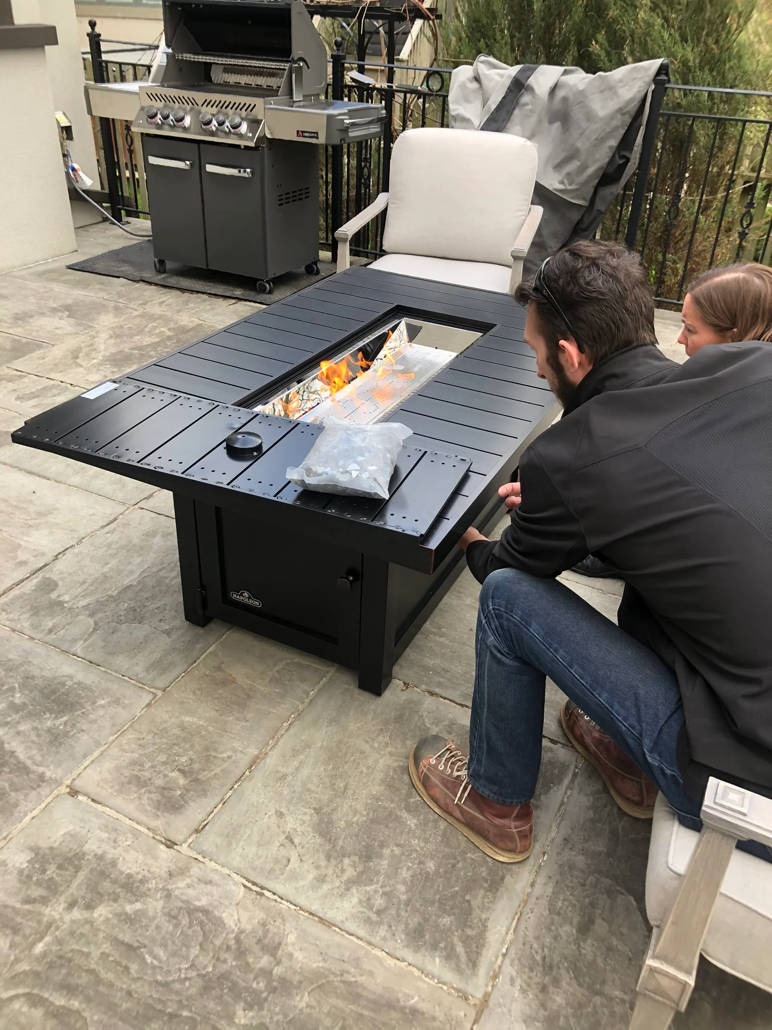 Napoleon St Tropez 56" x 36" Rectangular Patioflame Fire Table - Image 11