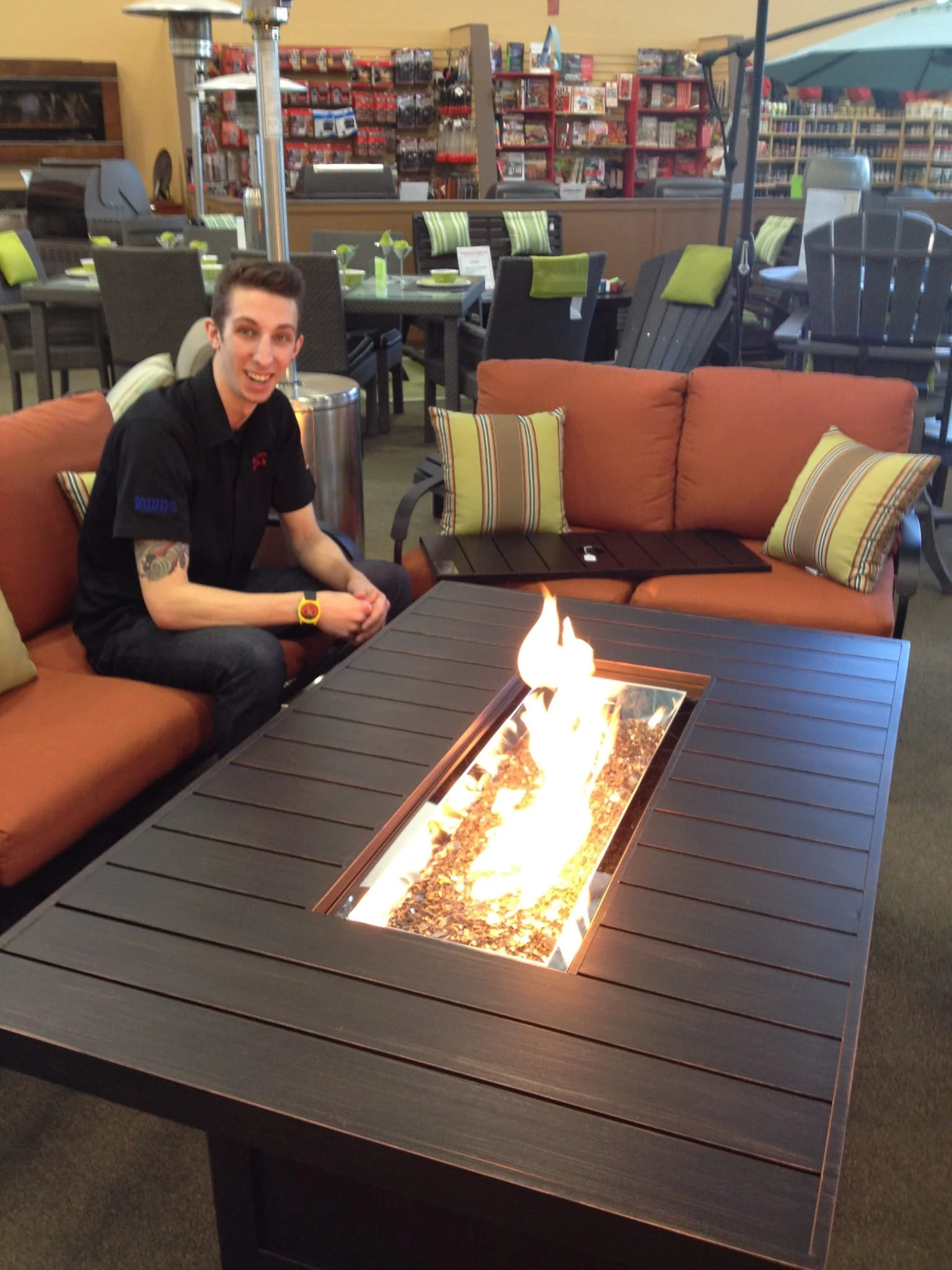 Napoleon St Tropez 56" x 36" Rectangular Patioflame Fire Table - Image 12