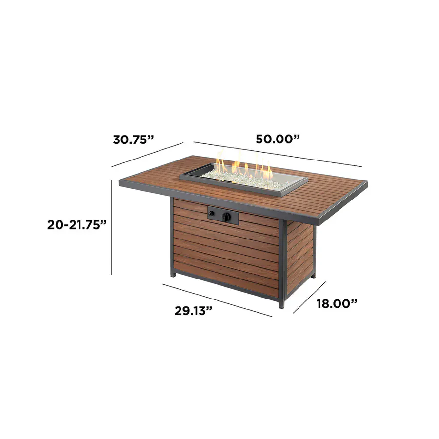 Outdoor GreatRoom Kenwood Rectangular 50" x 31" Fire Table - Image 4